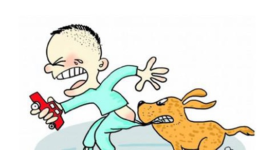 狗咬的图片卡通