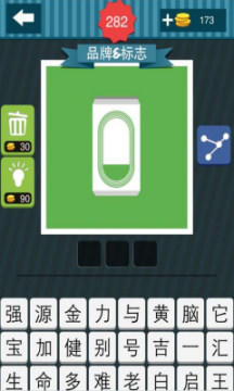 疯狂猜图品牌3个字绿色的背景白色的易拉罐是什么