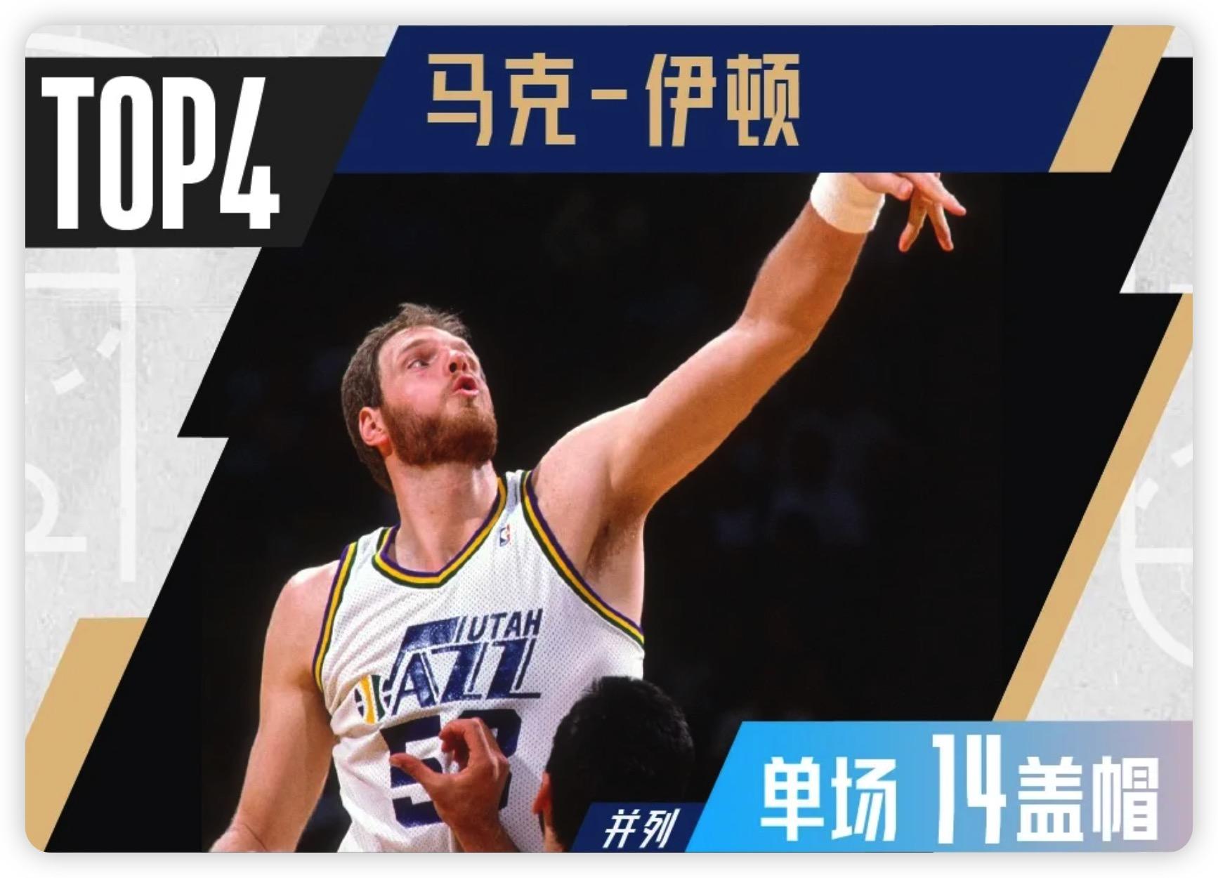 NBA历史单场盖帽榜前十排行