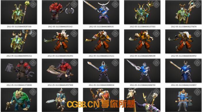 【原画资源】dota2饰品套图—附带三视图