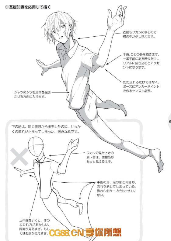 【PDF】男人pose绘制How to draw men’s moe character gesture – pose section