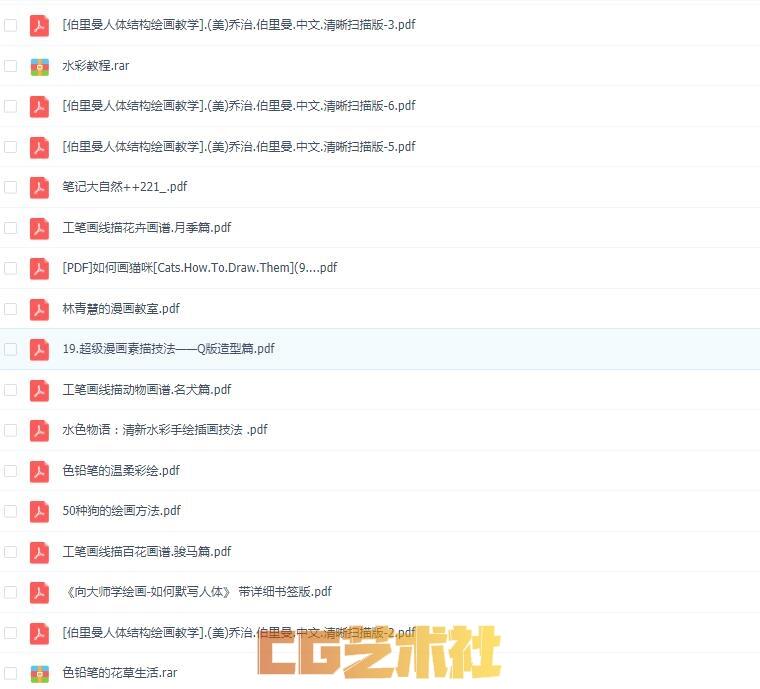 收藏到一些绘画电子书合集，pdf格式 1.29GB