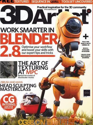 CG艺术社-3D艺术家书籍杂志2019年总137期素材杂志CG88艺术社