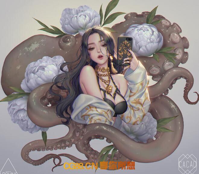 Lovecacao yunjeong韩国画师CG角色游戏原画动漫女性参考335P CG88艺术社