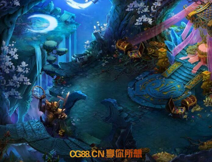 [精品游戏美术] 修图学习必备【逍遥西游】Q版地图PSD分层原画