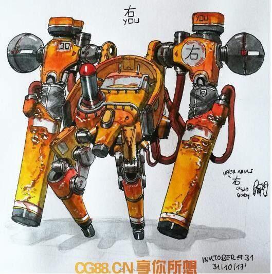 原画资源-画师Sheng Lam机器人概念设计手绘彩稿原画插画素材杂志CG88分享