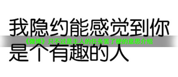 《微博》只不过是主人的任务罢了梗的意思介绍