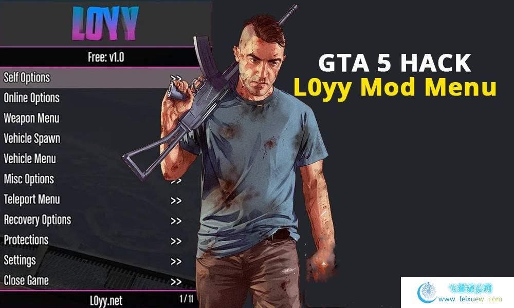 GTA5 Hack – L0yyMod菜单辅助（透视，收益金钱，技能，杀戮等）