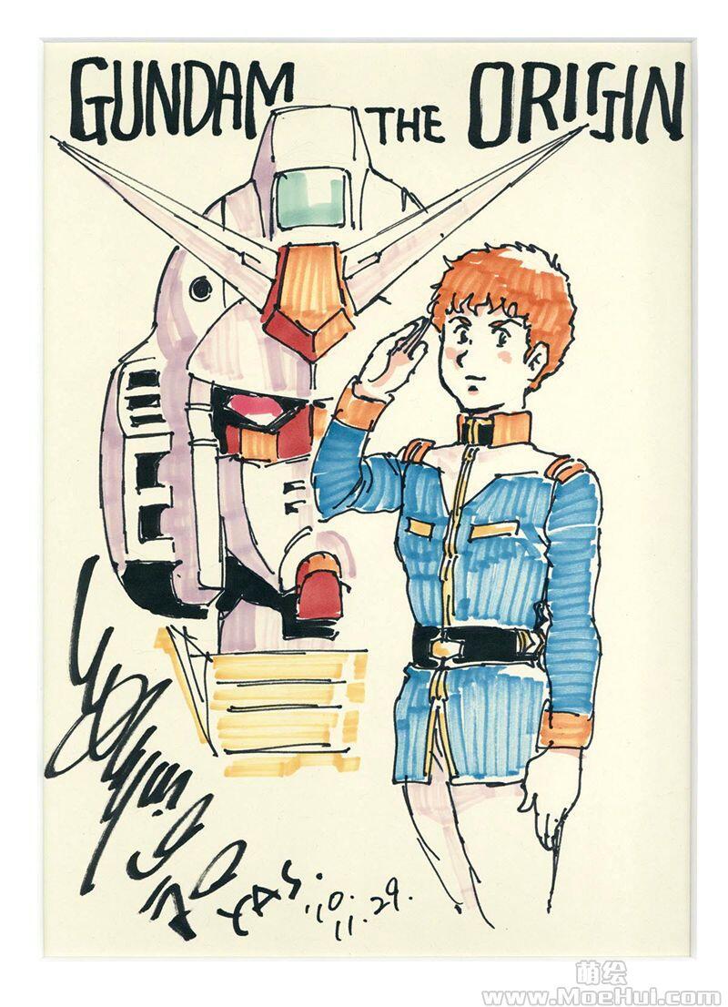 [会员][画集][安彦良和]Mobile Suit Gundam Watercolor Illustrations Shikishi Board Illustrations