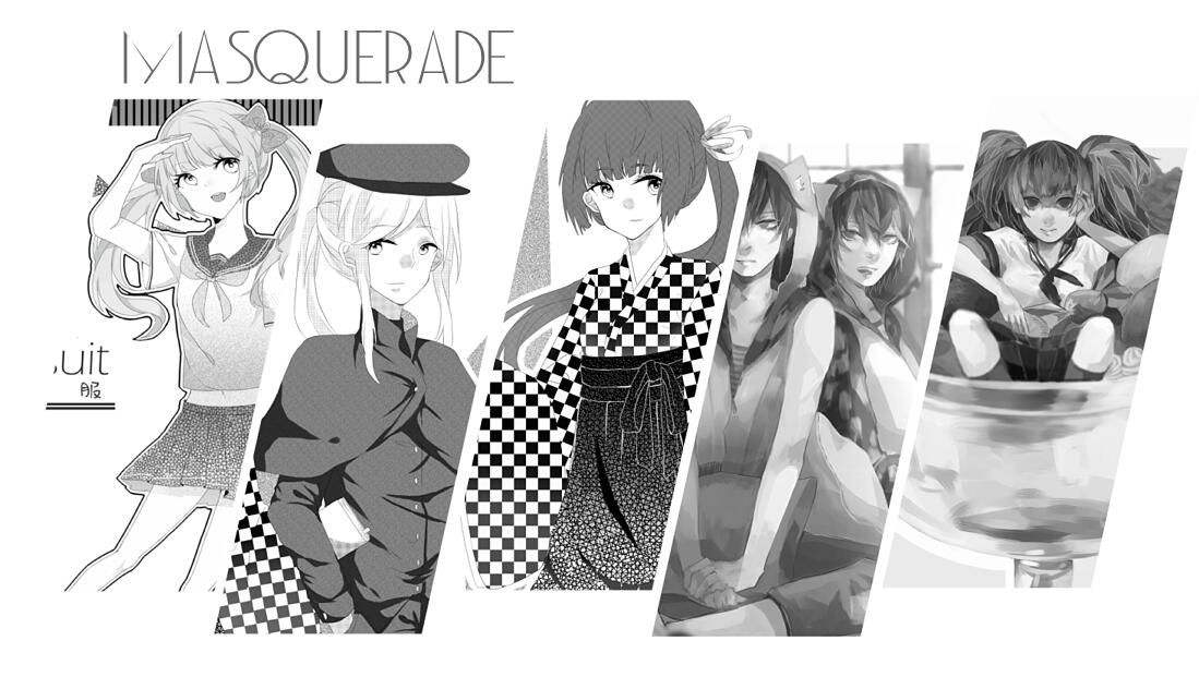 《MASQUERADE》原創黑白塗鴉本