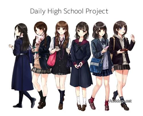 每周都有不同款的 JK 少女，画师和遥キナ「每日 JK 企划」动画化决定